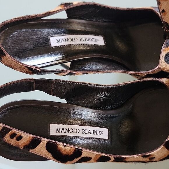 Manolo Blahnik Calf Hair Animal Print Heels - Picture 7 of 11